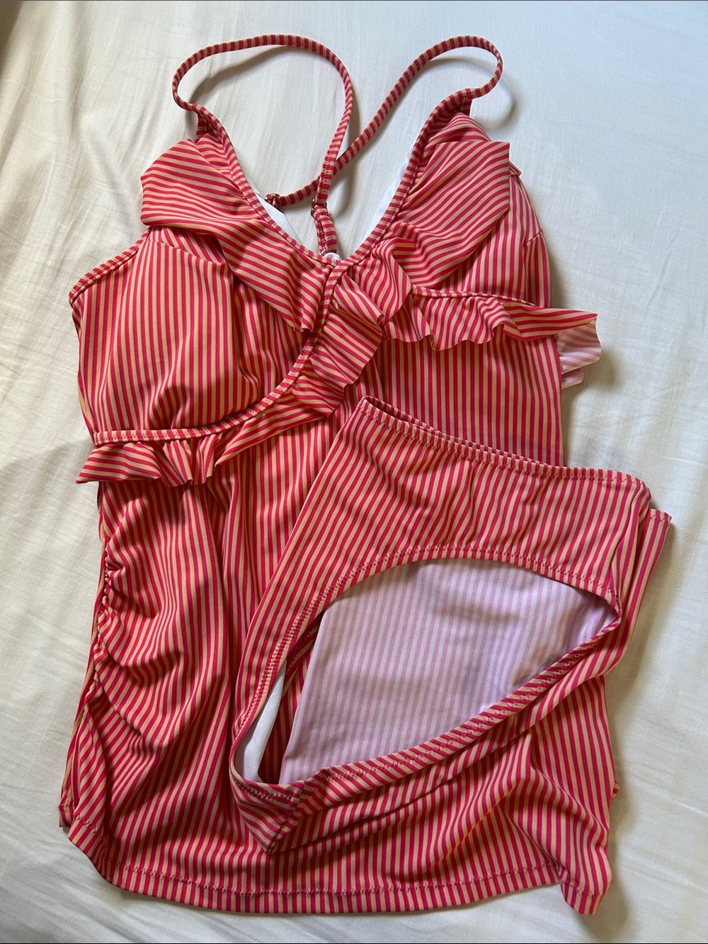 Motherhood Maternity Pink Cream Tankini and Bottoms Swimsuit